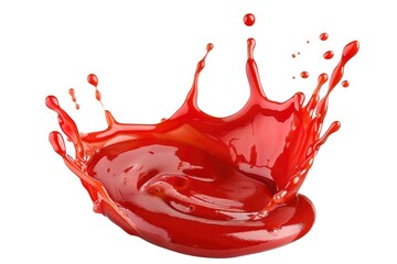 Poster - A small amount of red liquid splashed onto a white surface, awaiting cleanup