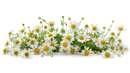 Poster - A bouquet of white and yellow flowers arranged on a clean white surface