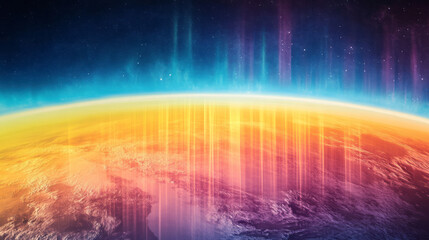 Poster - A vibrant depiction of Earthâ€™s atmosphere,