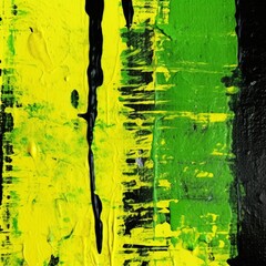 Wall Mural - Abstract art in yellow, black, and green