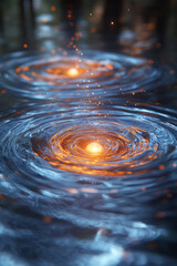 Poster - A dynamic illustration of quantum entanglement, with two particles connected by an invisible force,