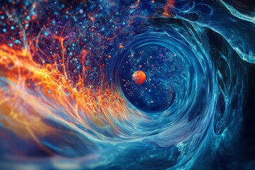 Aufkleber - An artistic representation of a quantum tunneling effect,