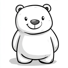 Sticker - Cute Polar Bear Cartoon.