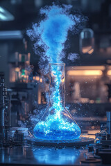 Poster - An abstract image of a chemical reaction in progress,