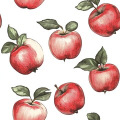 Canvas Print - Red Apple Seamless Pattern.