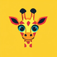 Sticker - Cute Giraffe Illustration.