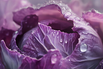 close up of cabbage with water droplet