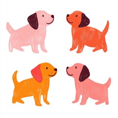 Canvas Print - Cute Dog Pattern.