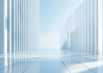 3D rendering white space architecture minimalist background