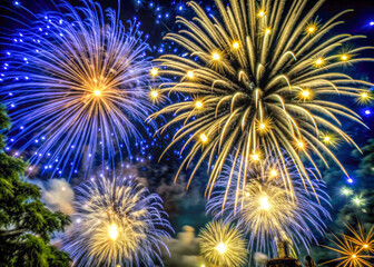 fireworks in the night sky