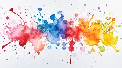 Poster - Colorful watercolor splatters