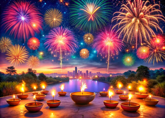 fireworks on the river
