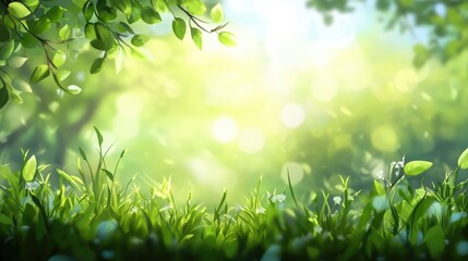 Poster - Ecological design with a blurred backdrop 2D cartoon style illustration