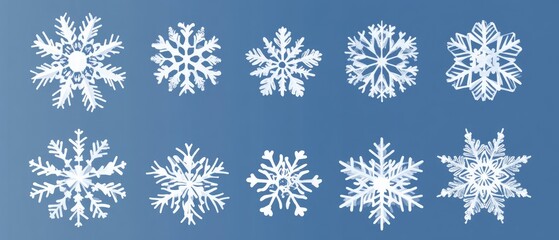 Poster - simple design of snowflakes featuring grouped flakes that are easy to edit and customize in color