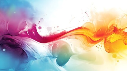 Canvas Print - A vibrant abstract design featuring flowing colors in blue, purple, orange, and white.