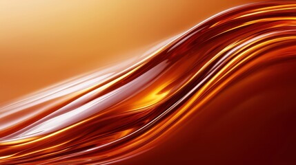 Poster - Abstract fluid gradient lines on a smooth golden and brown background, perfect for modern design and artistic creativity.