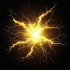 Wall Mural - Golden lightning strike