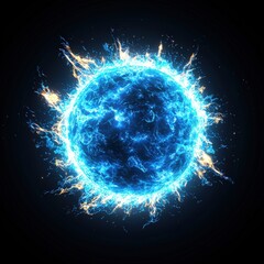 Wall Mural - blue glowing orb in space
