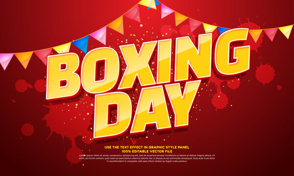 Boxing day 3d vector text effect