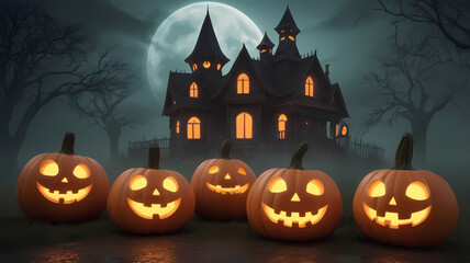 halloween background with pumpkins