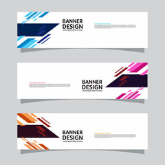 Wall Mural - Vector set of landscape banner background design concept. Colorful background business layout template