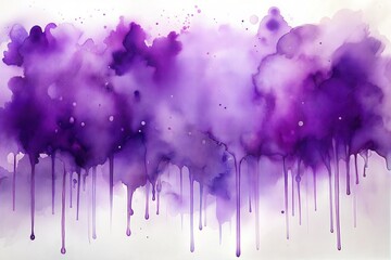 Poster - Abstract purple watercolor shapes with dripping effect