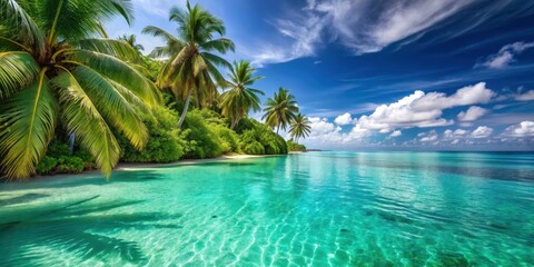 Wall Mural - Tropical paradise escape with turquoise waters , Archipelago, tropical, paradise, turquoise, waters, beach, palm trees