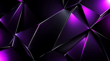 Poster - A sleek, abstract background featuring geometric shapes in shades of purple and black, ideal for digital designs.