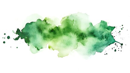 Canvas Print - A soft green watercolor splash with varying shades, ideal for backgrounds or artistic designs.