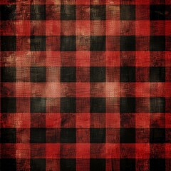 Wall Mural - Red & black checkered pattern