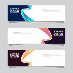 Wall Mural - Vector set of landscape banner background design concept. Colorful background business layout template