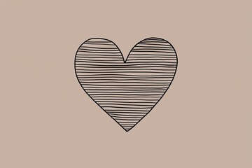 Minimalist Heart Design Illustration with Marker Doodle and Simple Shapes