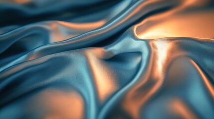 Poster - A close-up view of smooth, flowing fabric with soft lighting creating a dynamic texture.