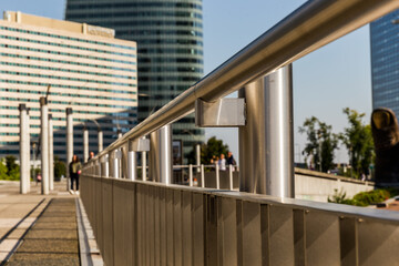 Canvas Print - people walking on bridge