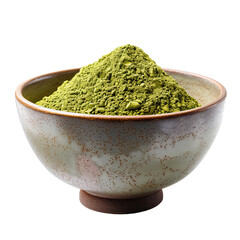 Poster - Ceramic bowl overflowing with healthy matcha green tea powder