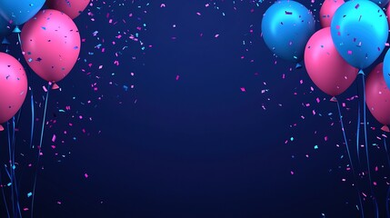 Dark blue background with horizontal confetti