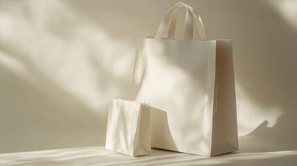 Chic Display of Stylish White Bags – Perfect as a Minimalist Poster for Modern Interiors and Fashion Spaces