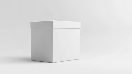 Canvas Print - A plain white box on a minimalistic background, ideal for packaging or presentation.