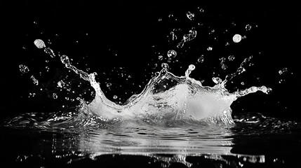 water splash on black ground