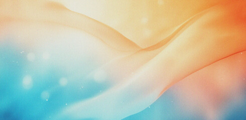Poster - abstract grainy texture with soft gradient colors in orange and blue for background or design elemen