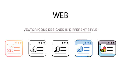 Web icon design with white background stock illustration