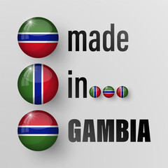 Wall Mural - Made in Gambia graphic and label. Element of impact for the use you want to make of it.