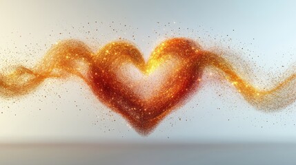 Poster - Creative electromagnetic spectrum with heart-shaped red and gold gradient curves