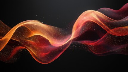 Poster - Cherry-shaped electromagnetic spectrum diagram with flowing red and gold gradients on a sleek black backdrop