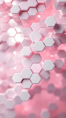 Wall Mural - Abstract pastel pink technology hexagonal background