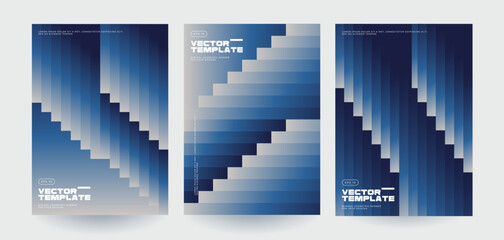 Fototapete - Abstract geometric gradient posters set. Vector illustration.