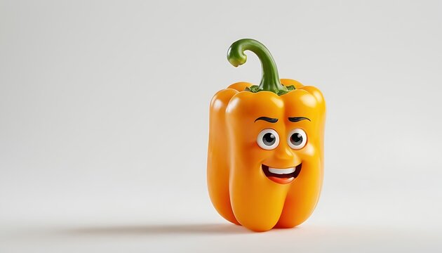 Bell Pepper Set,Cartoon Illustration of a Yellow Pepper. Cute Vegetable Mascot.9546
