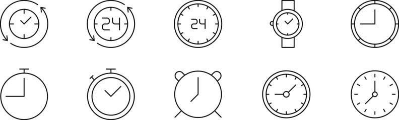 Clock icon, Hour Marker, AM,PM Clock Vector Symbol. Time and Timers icons collection.