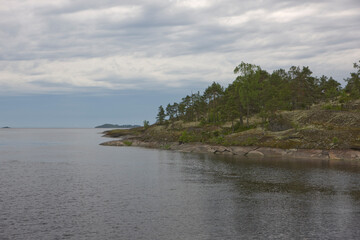 Canvas Print - Russia Karelia Lake Ladoga on a sunny summer day