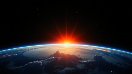 Sticker - A breathtaking sunrise over the Earth, seen from space.